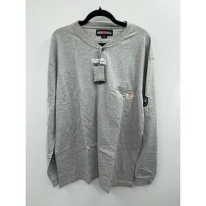 Bocomal FR Shirt Men XL Heather Grey 100% Cotton Long Sleeve Flame Resistant NWT